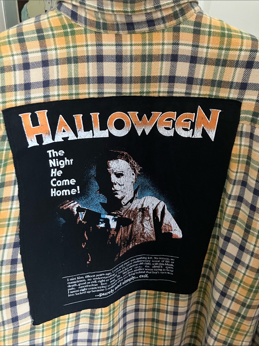 Vintage Y2K Abercrombie Upcycled Halloween Michael Myers Flannel Men’s L/XL